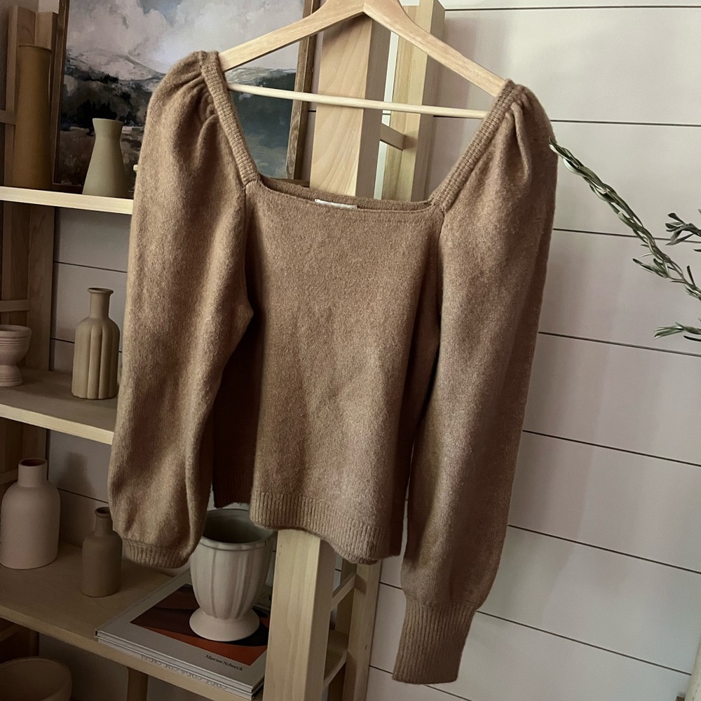 H&M wool square neck sweater